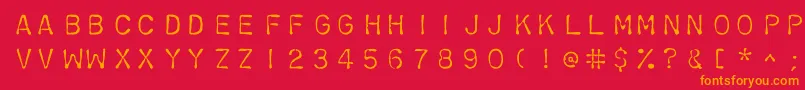 Chromosomelight-Schriftart – Orangefarbene Schriften auf rotem Hintergrund