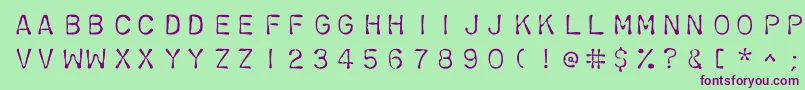 Chromosomelight-fontti – violetit fontit vihreällä taustalla