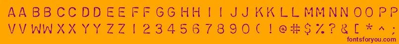 Czcionka Chromosomelight – fioletowe czcionki na pomarańczowym tle