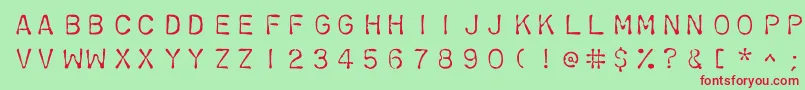 Chromosomelight-fontti – punaiset fontit vihreällä taustalla
