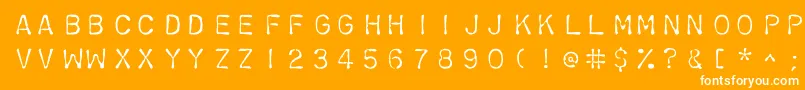 Chromosomelight-Schriftart – Weiße Schriften auf orangefarbenem Hintergrund