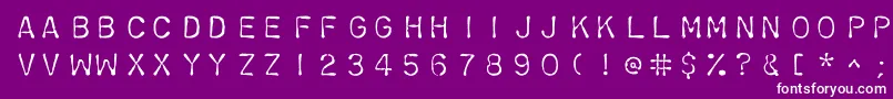 Chromosomelight-fontti – valkoiset fontit violetilla taustalla