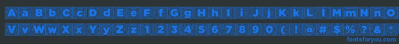 Шрифт Batmansbadtrip – синие шрифты на чёрном фоне