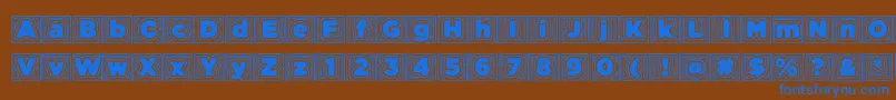 Шрифт Batmansbadtrip – синие шрифты на коричневом фоне