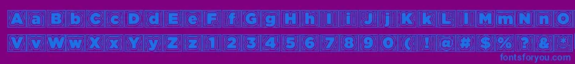 Шрифт Batmansbadtrip – синие шрифты на фиолетовом фоне
