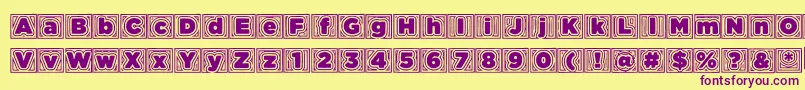 Batmansbadtrip Font – Purple Fonts on Yellow Background