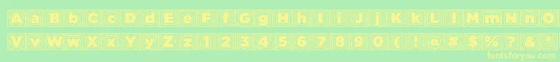 Batmansbadtrip-fontti – keltaiset fontit vihreällä taustalla