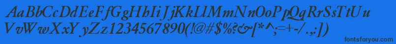 Шрифт GaramondlightsskBoldItalic – чёрные шрифты на синем фоне