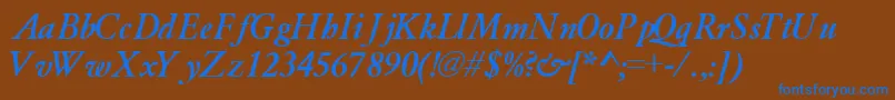 GaramondlightsskBoldItalic Font – Blue Fonts on Brown Background