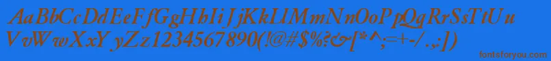 GaramondlightsskBoldItalic Font – Brown Fonts on Blue Background