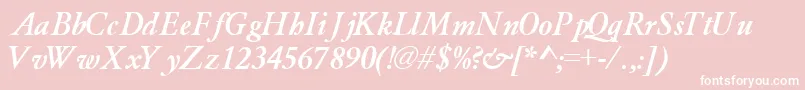 Шрифт GaramondlightsskBoldItalic – белые шрифты на розовом фоне