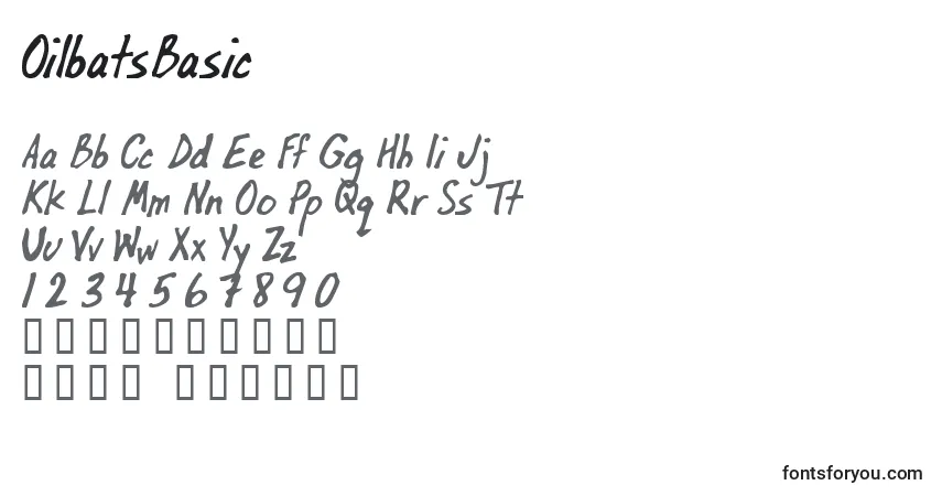 Schriftart OilbatsBasic – Alphabet, Zahlen, spezielle Symbole