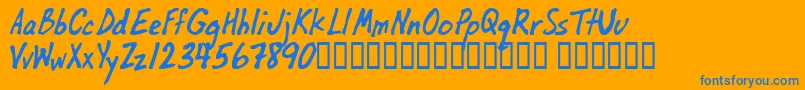 OilbatsBasic Font – Blue Fonts on Orange Background