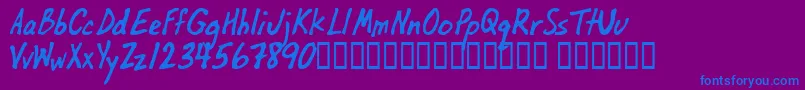 OilbatsBasic Font – Blue Fonts on Purple Background