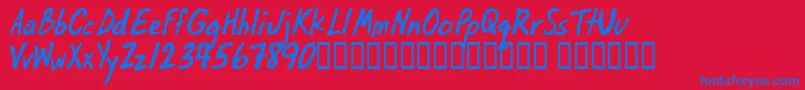 OilbatsBasic Font – Blue Fonts on Red Background