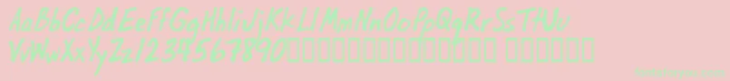 OilbatsBasic Font – Green Fonts on Pink Background