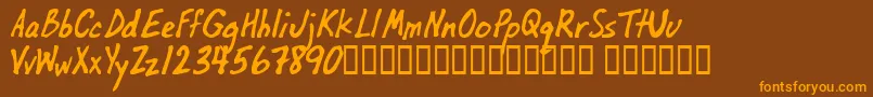 OilbatsBasic Font – Orange Fonts on Brown Background