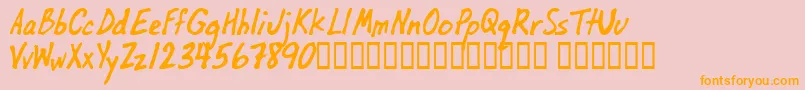 OilbatsBasic-Schriftart – Orangefarbene Schriften auf rosa Hintergrund