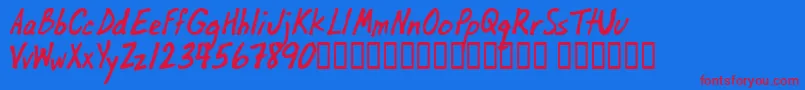 OilbatsBasic Font – Red Fonts on Blue Background