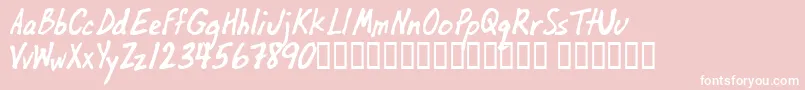 OilbatsBasic-Schriftart – Weiße Schriften auf rosa Hintergrund