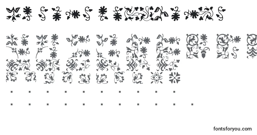Schriftart BorderbatsFleur – Alphabet, Zahlen, spezielle Symbole