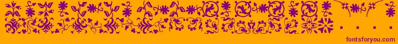 BorderbatsFleur Font – Purple Fonts on Orange Background