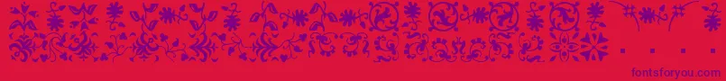 BorderbatsFleur-Schriftart – Violette Schriften auf rotem Hintergrund