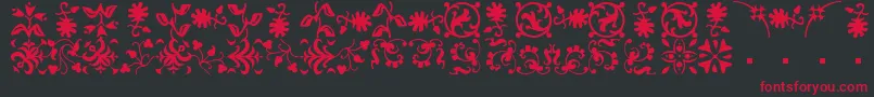 BorderbatsFleur Font – Red Fonts on Black Background