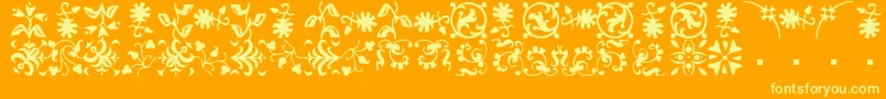 BorderbatsFleur-Schriftart – Gelbe Schriften auf orangefarbenem Hintergrund