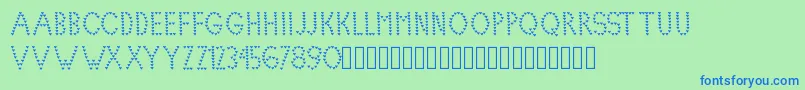 フォントLovelica – 青い文字は緑の背景です。