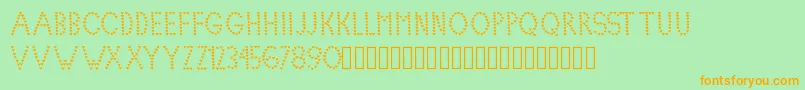 Lovelica-Schriftart – Orangefarbene Schriften auf grünem Hintergrund