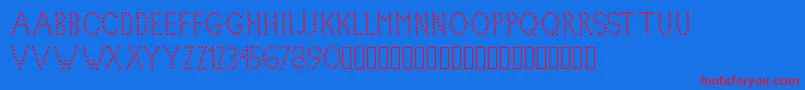 Lovelica-Schriftart – Rote Schriften auf blauem Hintergrund