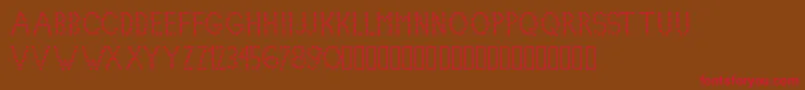 Lovelica-Schriftart – Rote Schriften auf braunem Hintergrund