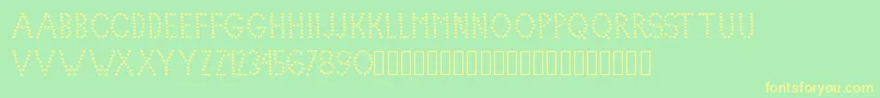 Lovelica-Schriftart – Gelbe Schriften auf grünem Hintergrund