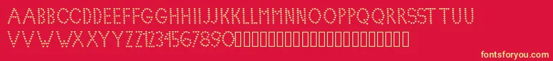 Lovelica Font – Yellow Fonts on Red Background