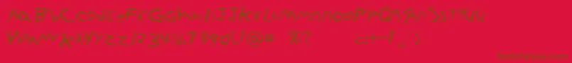 KornnetTooItFtl-fontti – ruskeat fontit punaisella taustalla
