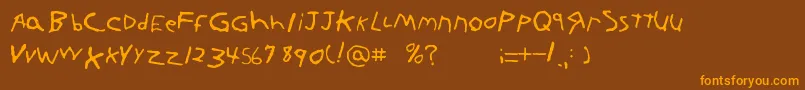 KornnetTooItFtl-Schriftart – Orangefarbene Schriften auf braunem Hintergrund