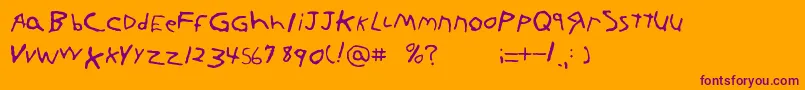 Шрифт KornnetTooItFtl – фиолетовые шрифты на оранжевом фоне