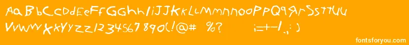 KornnetTooItFtl-Schriftart – Weiße Schriften auf orangefarbenem Hintergrund