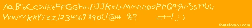 More about KornnetTooItFtl Font KornnetTooItFtl Font – Yellow Fonts on Orange Background