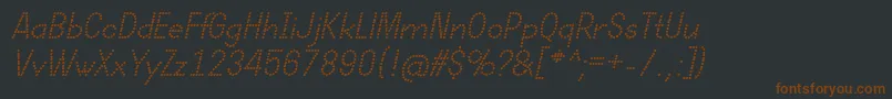Шрифт DotcirfulRegularItalic – коричневые шрифты на чёрном фоне