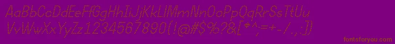 DotcirfulRegularItalic Font – Brown Fonts on Purple Background