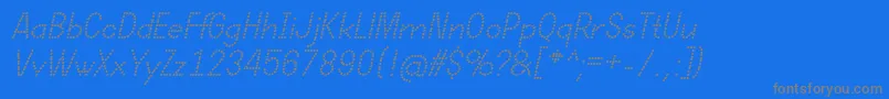 DotcirfulRegularItalic Font – Gray Fonts on Blue Background