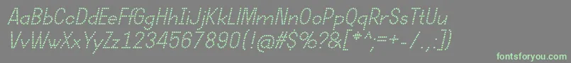 DotcirfulRegularItalic Font – Green Fonts on Gray Background