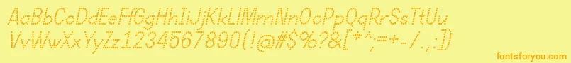 DotcirfulRegularItalic Font – Orange Fonts on Yellow Background
