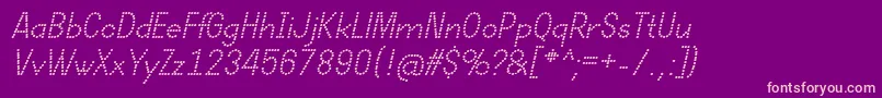 DotcirfulRegularItalic Font – Pink Fonts on Purple Background