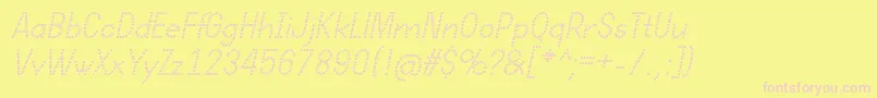 DotcirfulRegularItalic Font – Pink Fonts on Yellow Background