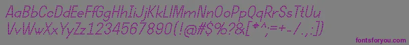 DotcirfulRegularItalic Font – Purple Fonts on Gray Background