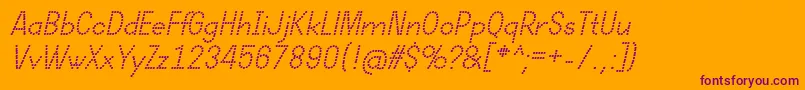 DotcirfulRegularItalic Font – Purple Fonts on Orange Background