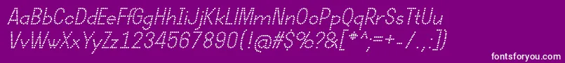 DotcirfulRegularItalic Font – White Fonts on Purple Background